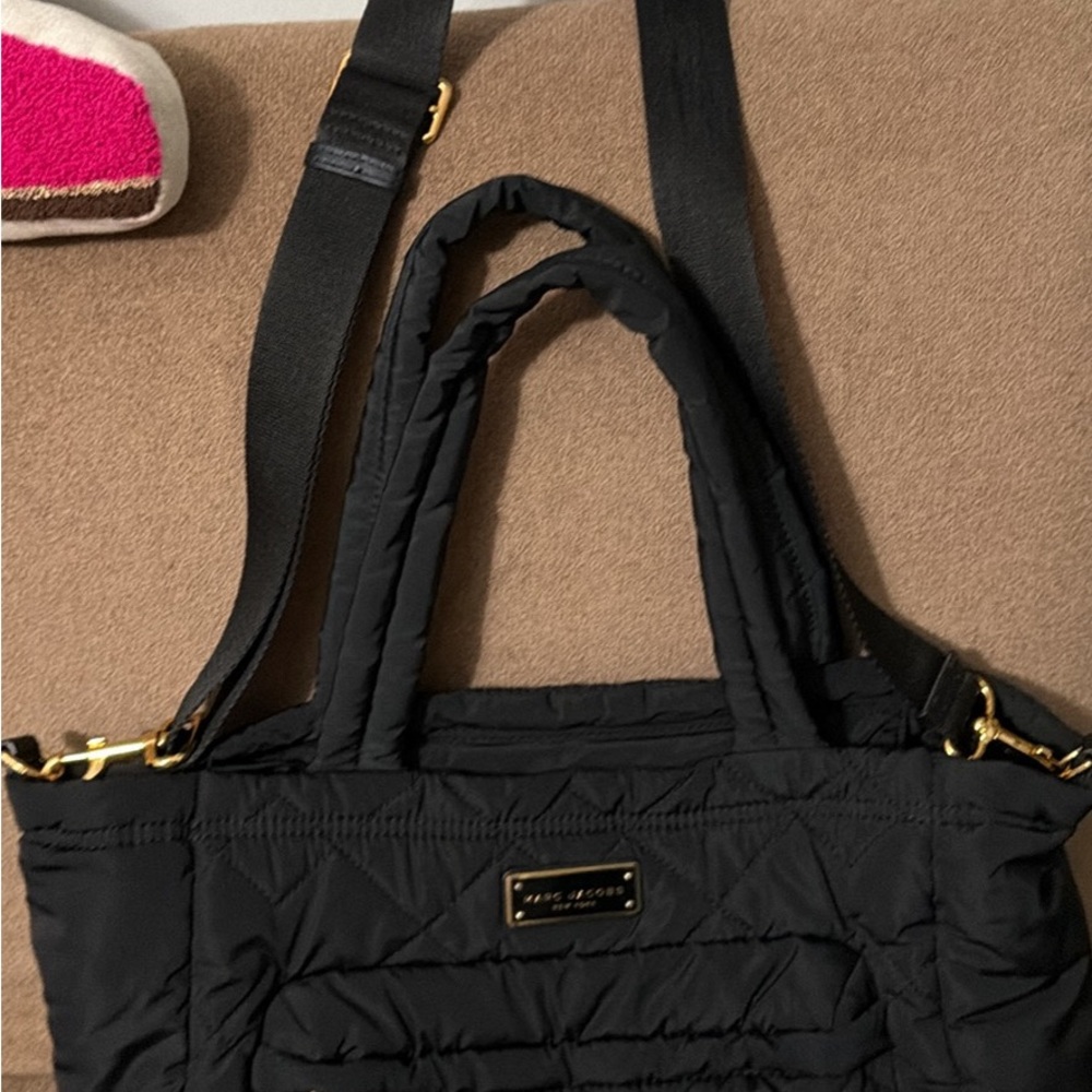 Marc Jacobs Black Quilted Tote / Diaper Bag